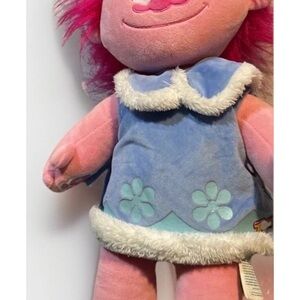 Pink Plush Doll with Blue Dress